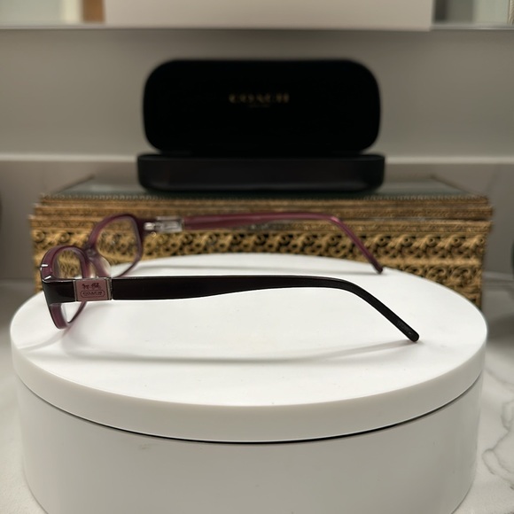 Coach - Rx - Pinkish-Purple Eyeglass Frames EUC, w Coach Black Leather Hard-Case - Picture 8 of 17